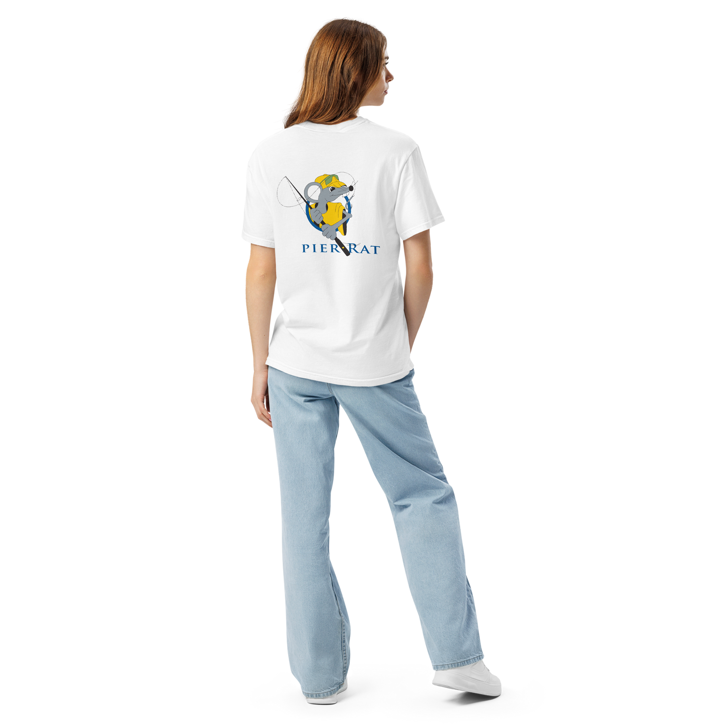 White Pier Rat Unisex Heavyweight Cotton T-Shirt