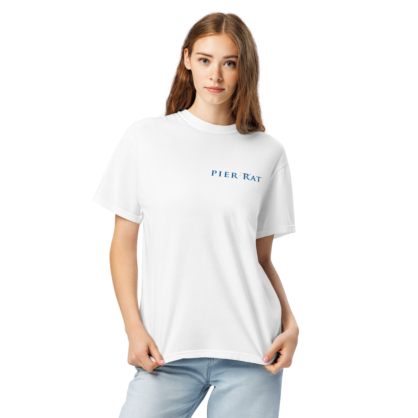 White Pier Rat Unisex Heavyweight Cotton T-Shirt
