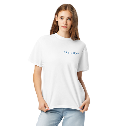 White Pier Rat Unisex Heavyweight Cotton T-Shirt