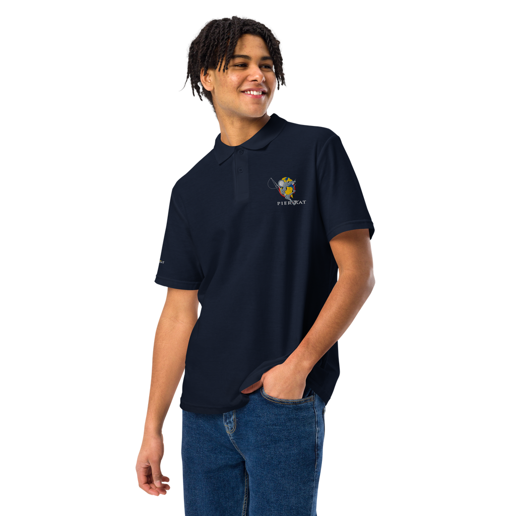 Navy Pier Rat Unisex Pique Polo Shirt