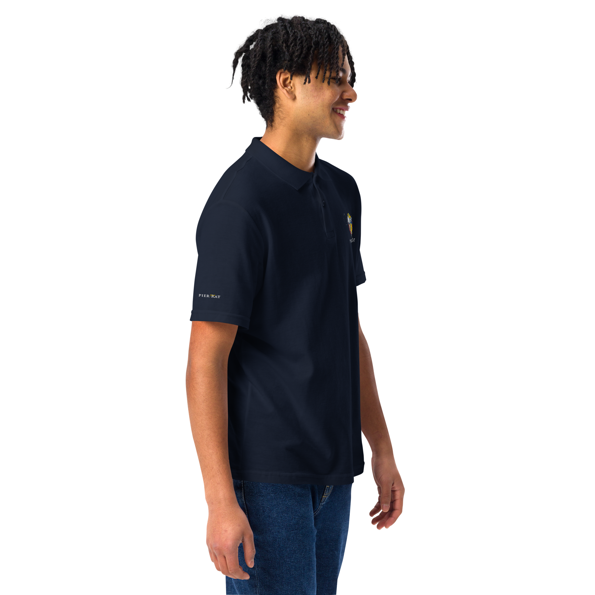 Navy Pier Rat Unisex Pique Polo Shirt