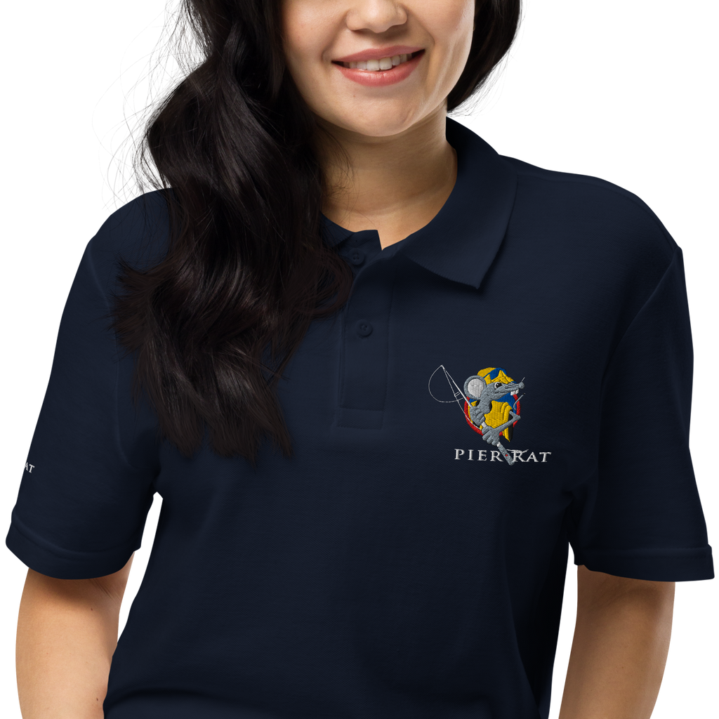 Navy Pier Rat Unisex Pique Polo Shirt
