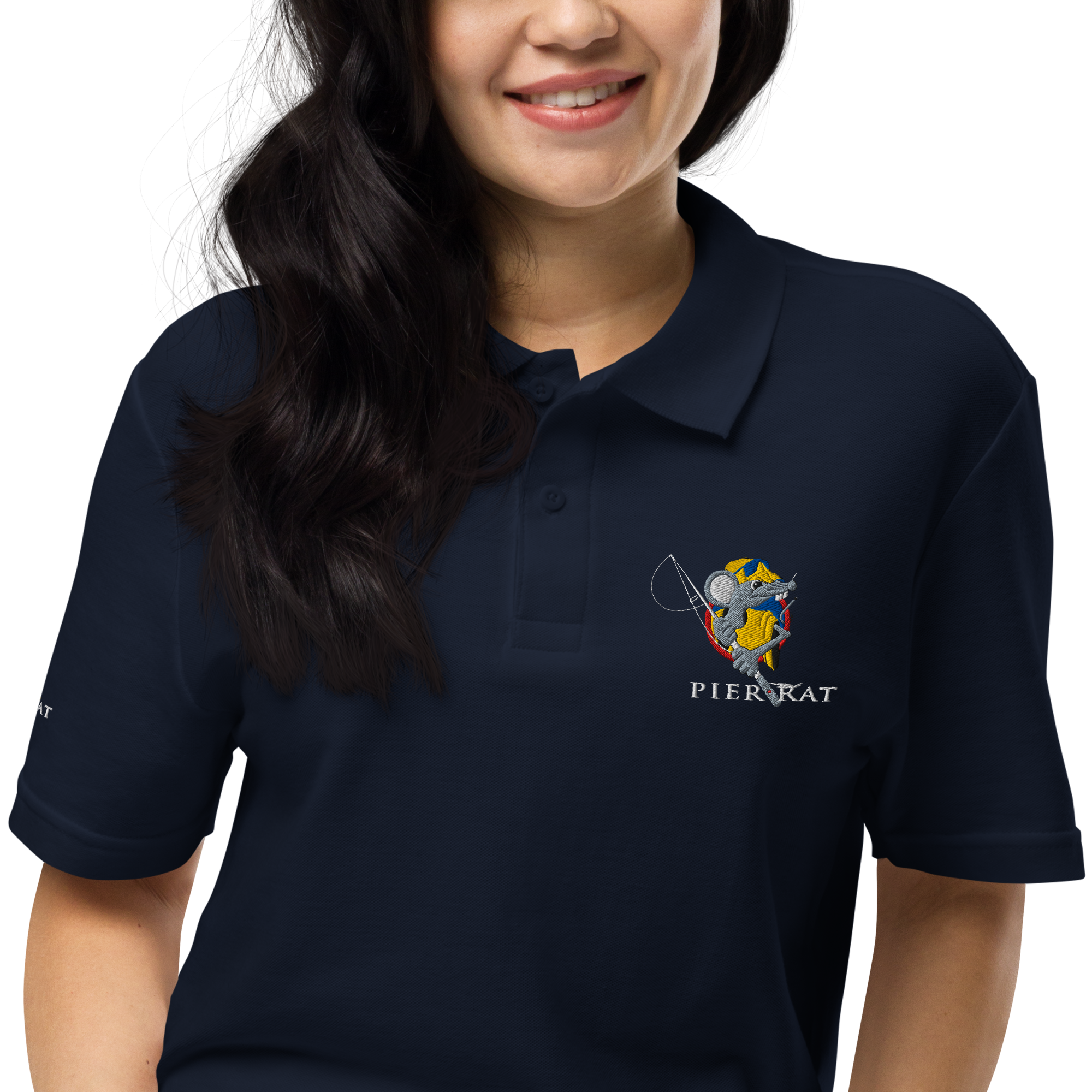 Navy Pier Rat Unisex Pique Polo Shirt