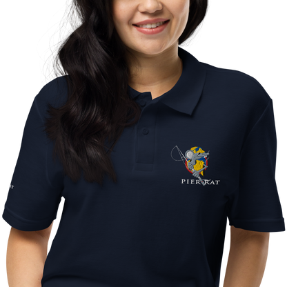 Navy Pier Rat Unisex Pique Polo Shirt