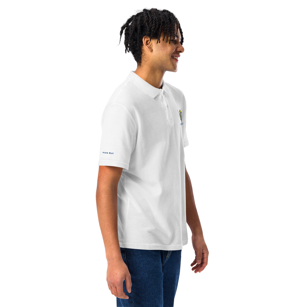 White Pier Rat Unisex Pique Polo Shirt