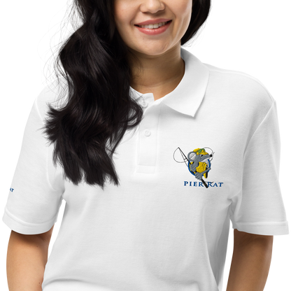 White Pier Rat Unisex Pique Polo Shirt